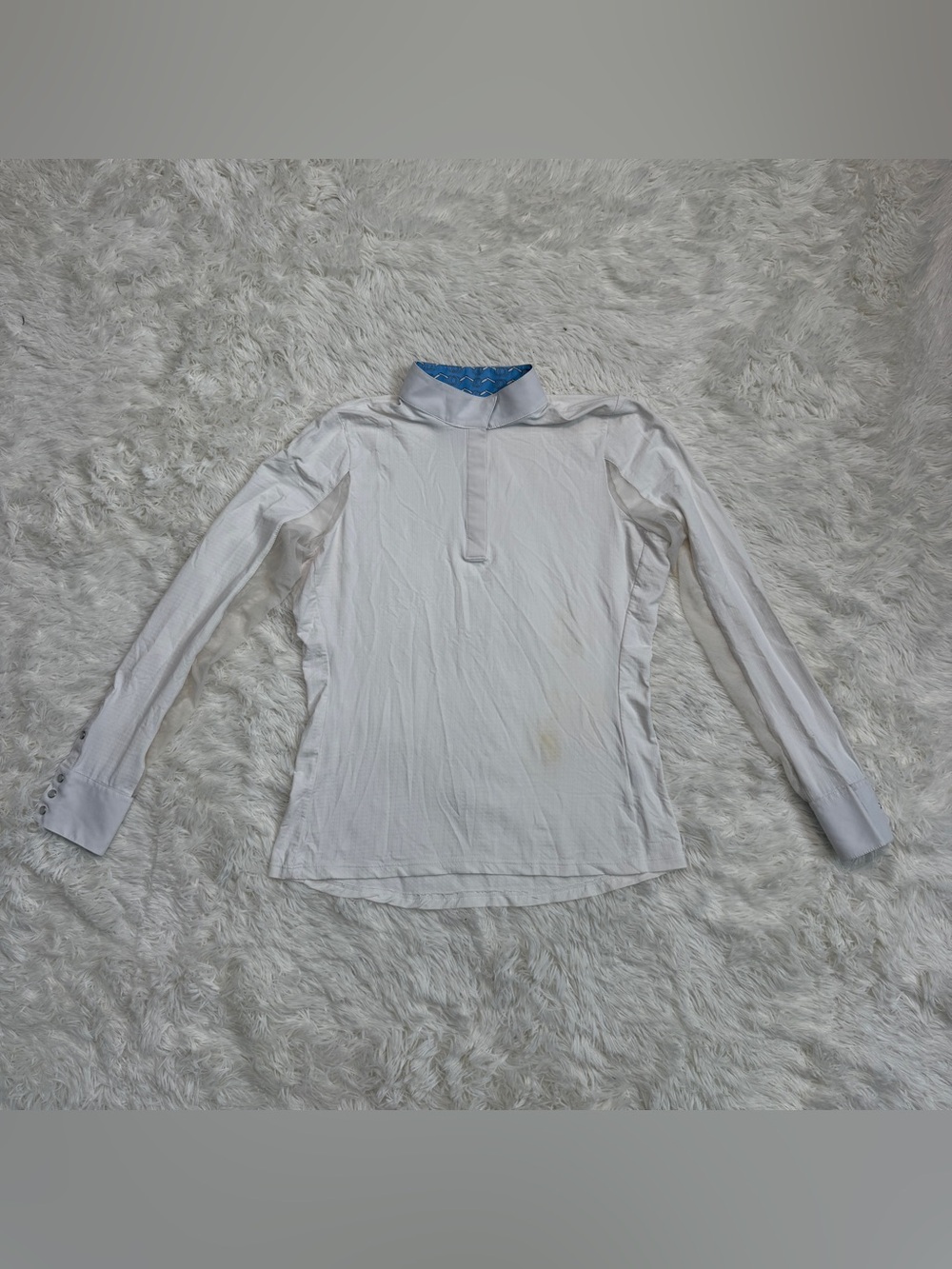 Women’s Medium White Irideon Long Sleeve Horseback Riding Show Shirt